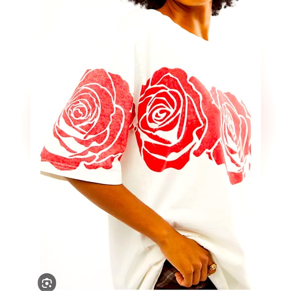 Free People Tops - Free People The Bureau Wild Rose Oversized Tee